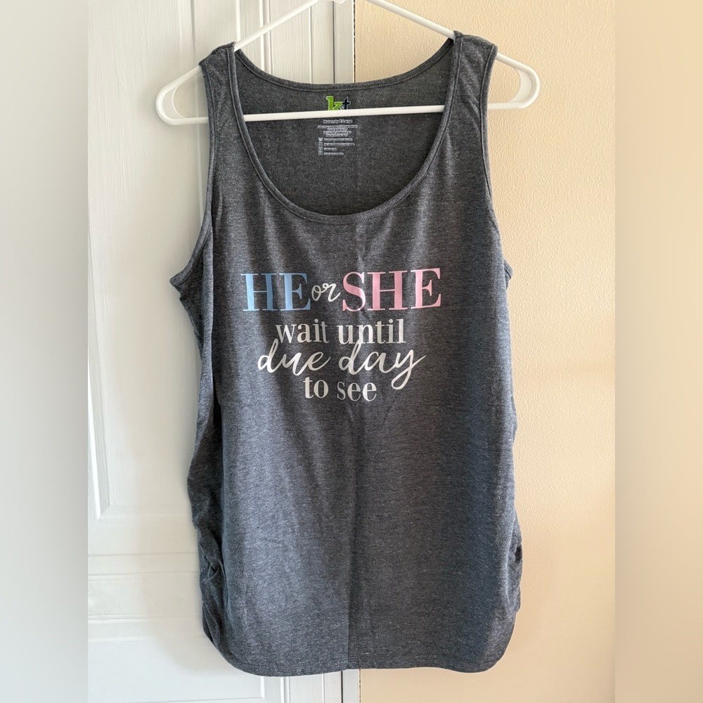 Maternity Gender Due Date tank‎ top XL